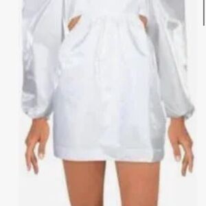 Brand new white satin rhinestone dress by Danielle Bernstein size 2.